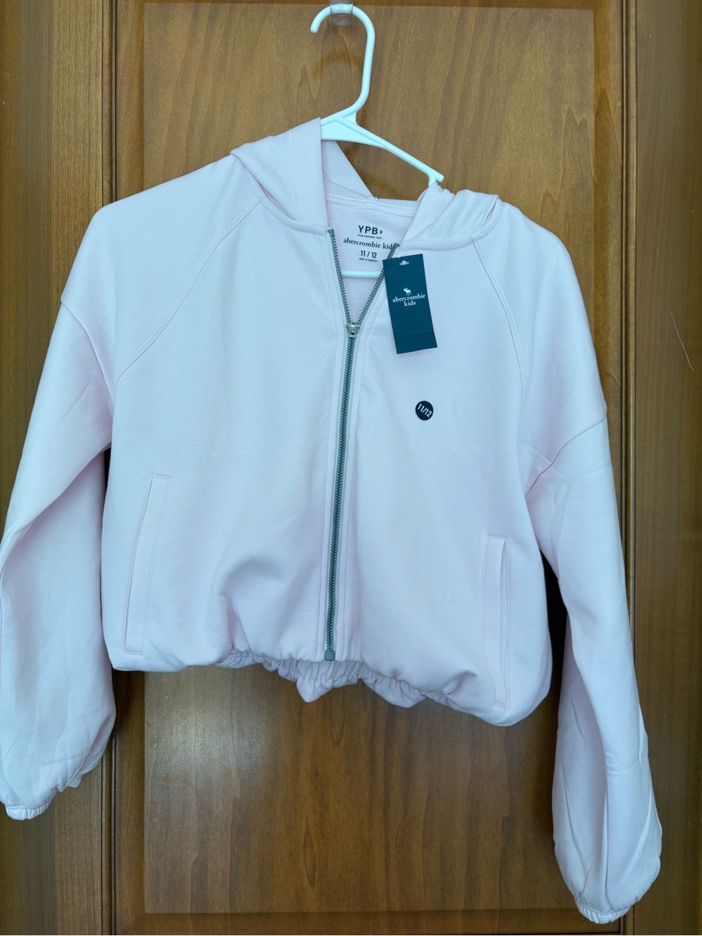 abercrombie kids Light Pink Zip-Up Hooded Sweatshirt